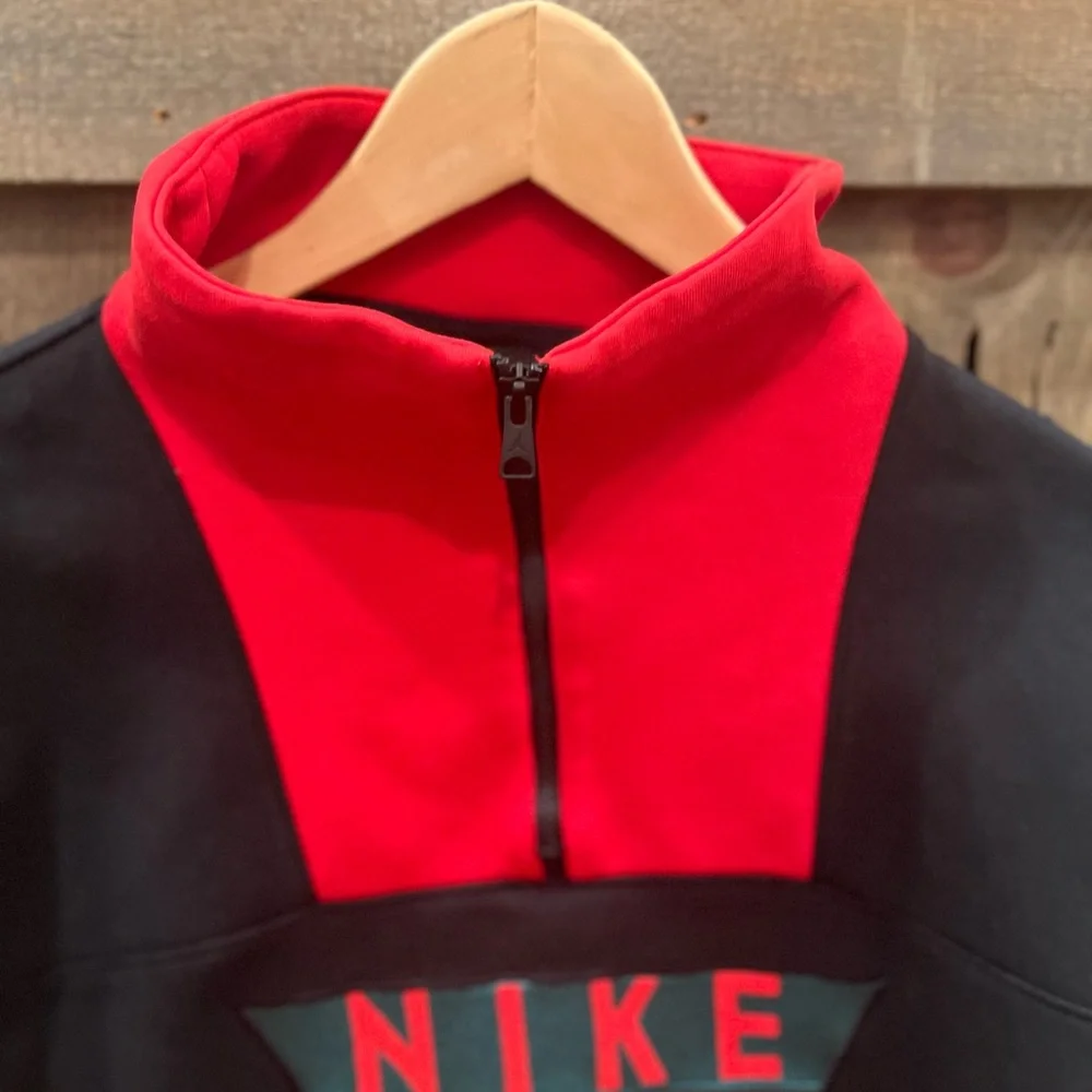 Jordan x Nina Chanel Abney Funnel Neck Top Sz M Nike Flight Red Black
